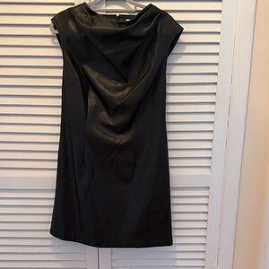 New Bar III Black Cowl Neck faux leather  Dress size 10
